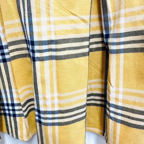 NWT GOODS FOR LIFE Juniors High Rise Plaid Gold Navy Pleaded Skirt Size 13 - Picture 5 of 8